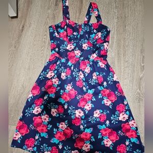 Charlotte Russe Size Medium Bright Blue and Pink Dress